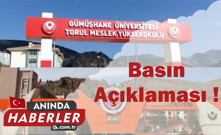 Torul Meslek Yüksek okulu için Basın Açıklaması