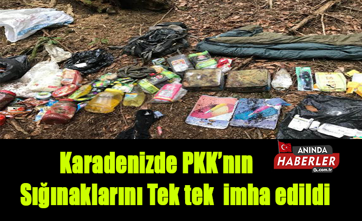 Karadenizde PKK’nın Sığınaklarını Tek tek  imha edildi